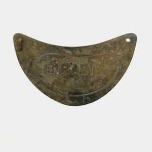 Aboriginal Breastplate. Brass crescent engraved 'Birabil'…