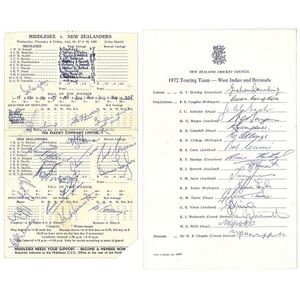 New Zealand: Group with 1969 tour to England signed scorecard,&hellip;