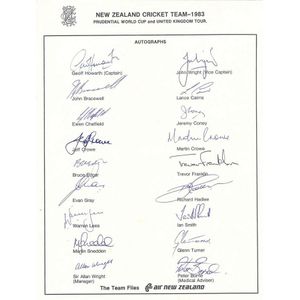 New Zealand: Team sheets (6) for 1983 World Cup, 1984 tour to&hellip;