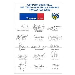 2002 Australian Tour to South Africa & Zimbabwe (Test Squad),…