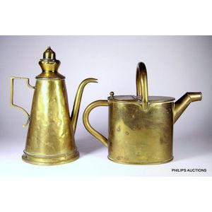 Antique Engraved Victorian Brass Hot Water Tea Kettle