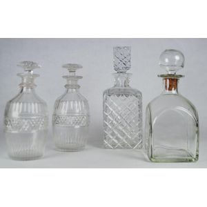 4 glass decanters with Stoppers (II) a pair of 19th century…