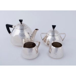 Georg Nilsson Danish Art Deco four piece silver plated tea…