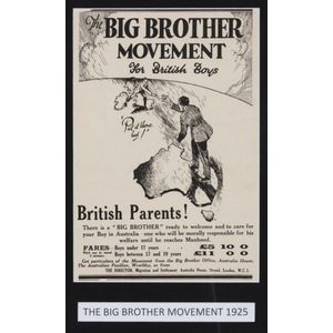 Big Brother Movement: 1925 Flyer/Poster 'The Big Brother…
