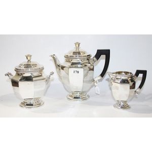1920s Christofle Art Deco Coffee or Tea Set - Pot, Cream & Sugar