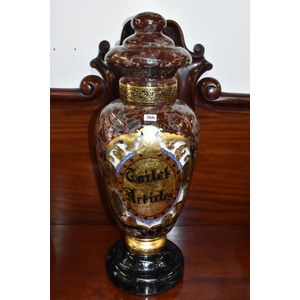 Massive mid 19th century apothecary jar with cover with mottled…