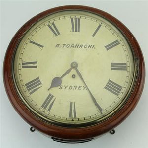 Angelo Tornaghi wall clock from Forbes Land board office having…
