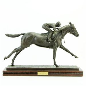 Marilyn Newmark bronze 'Man 'O War' mounted on a rectangular…