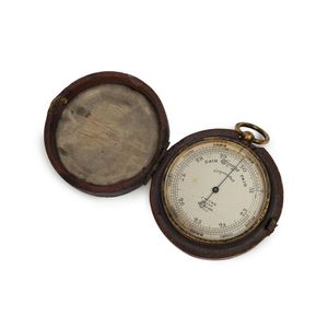 An English pocket barometer by J. Hicks of London in original…