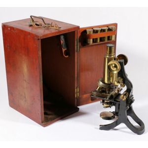 J. Swift & Sons microscope in fitted box, height 35.5 cm, with…