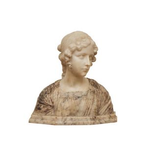 Woman Marble Bust by Giosue Argenti, 19th Century For Sale at