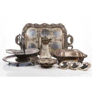Collection of silver plate pieces, 19th century and later,…