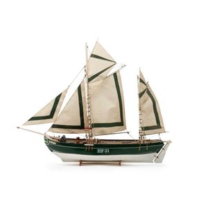 A scale model of a Dutch fishing ketch, the Karin, height to…