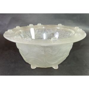 A French Art Nouveau glass bowl featuring swimming mermaids.…