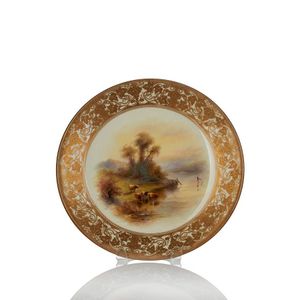 Highland Cattle Plate by John Stinton, 1926 - Royal Worcester - Ceramics