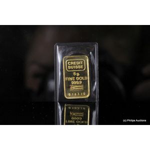 One 24ct Credit Suisse 5GRAM gold bullion, 24ct yellow gold,…