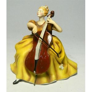 A limited edition Royal Doulton figurine 'Cello, marked to base.&hellip;