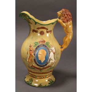 Crown Devon musical Coronation jug, no.73/1,500, commemorating…