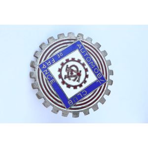 Vintage car badge for Automobil club de France, of cog form,…
