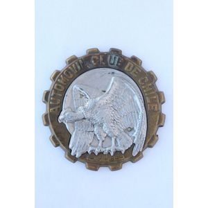 Vintage car badge for Automovil club de Chile, of cog form,…