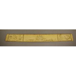 19th century scrimshaw ruler carved on one side with scenes of…