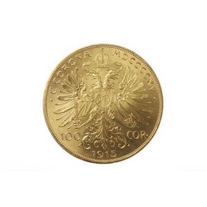An Austrian 1915 restrike 100 Corona gold coin, unc. Wt. 33.…