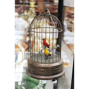 Twin bird automaton woking movement and sound, approx 26 cm high