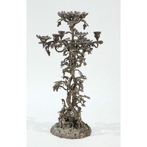 Silver Plated Tree Epergne with Grapes and Candleholders - Centrepieces ...