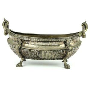 Continental silver 800 standard Viking boat centrepiece having…