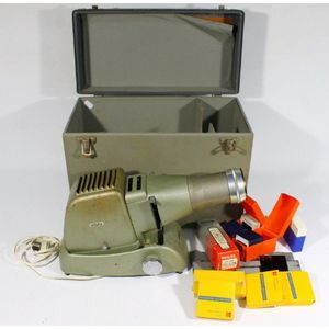 An Aldis 1950s slide Projector, with bulb & numerous slides…