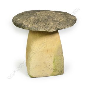 A Church Stone staddle stone, two-piece construction. Height 58…