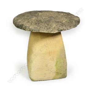 A Church Stone staddle stone, two-piece construction. Height 58…