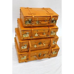 Four Pigskin suitcases, [largest] 23 x 70 x 50 cm