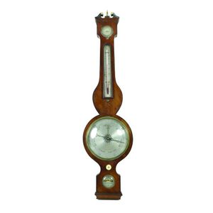 A Regency mahogany cased banjo barometer by Peter Canova of…