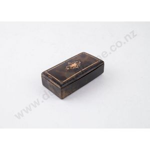 19th century tortoiseshell & gold pique work snuff Box