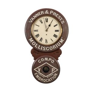 Baird Clock Co. Vanner & Prest's advertising wall clock,…