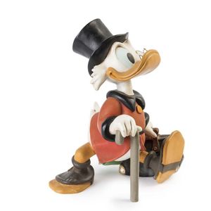 A Scrooge McDuck hand painted celluloid figure stamped Disney…