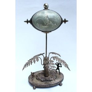 Australian silver plate and emu egg centrepiece, with central…