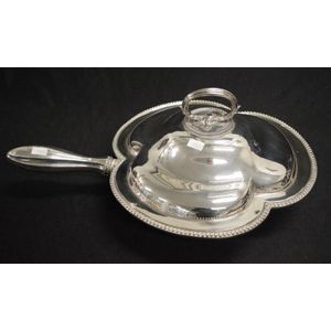 Large silver plate lidded vegetable serving dish with 3…