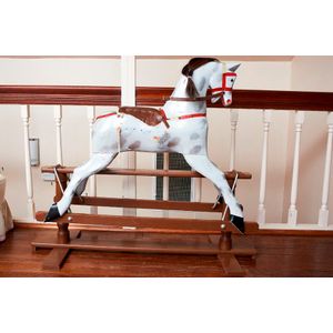 Wooden rocking horse, hand painted (A/F), height 100 cm