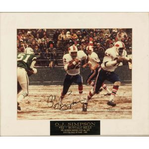 O. J. Simpson, display comprising signed photograph, window…