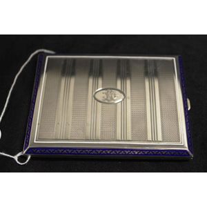 Art Deco Austrian silver and enamel cigarette case hallmarked…