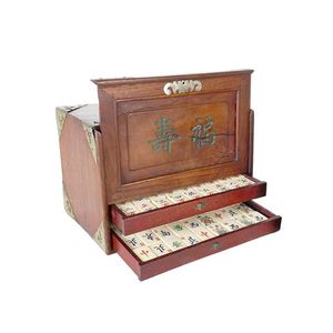 Vintage Mahjong Set in Rosewood Box w/ Drawers : Lot 255909