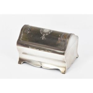 An Edward VII jewellery box, sterling silver, tortoise shell…