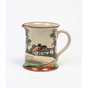 PPP Cottage Scene Jug by R. Hawkins - Preston Premier Pottery - Ceramics