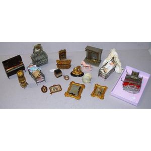 Collection of Victorian dolls house miniatures, made from cast…
