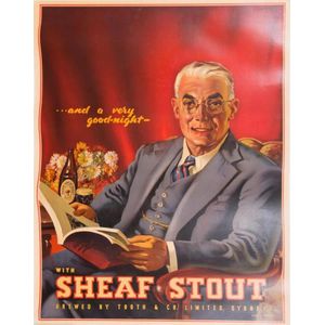 Poster: c.1940s 'and a very good night with Sheaf Stout brewed…