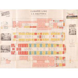 Cunard Line ship plans for the S.S. Mauretania & the S.S.…