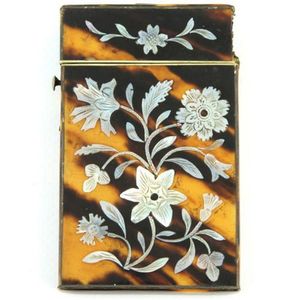 Victorian tortoiseshell & mother of pearl calling card case of…