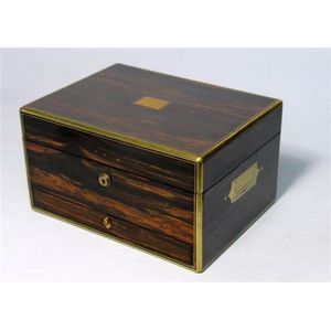 A Victorian coromandel gentleman's travel case, with a hinged…